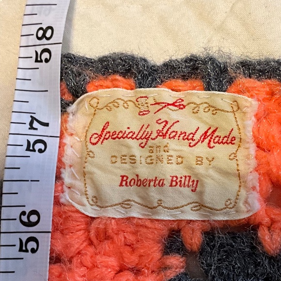 Vintage Handmade Granny Square Afghan 58 X 83 - Picture 2 of 3